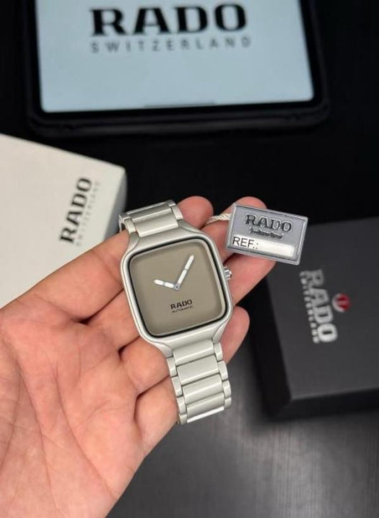 Men's Square Analog Watch with Stainless Steel Bracelet