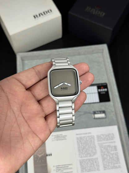 Men's Square Analog Watch with Stainless Steel Bracelet